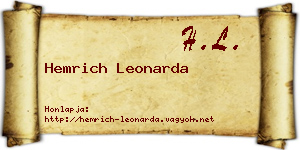 Hemrich Leonarda névjegykártya